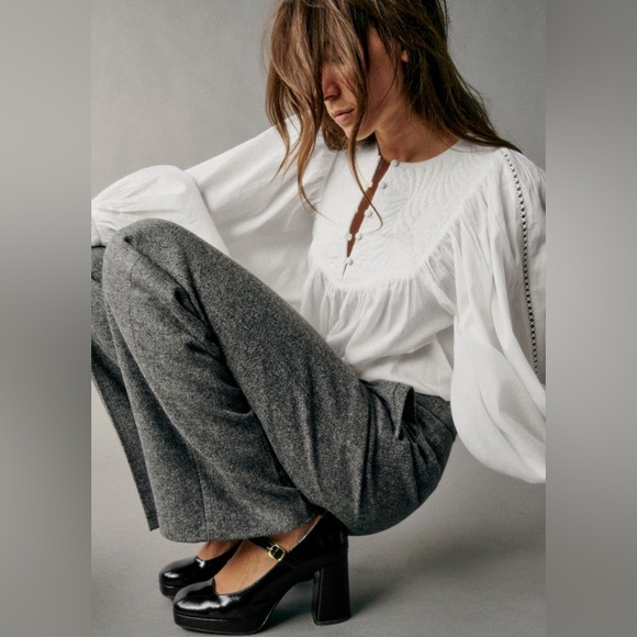 Sezane Tops - Sezane Solea Blouse in Ecru 36